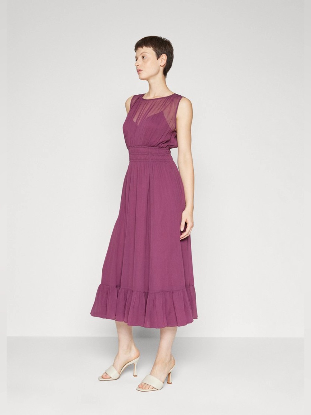 Abercrombie & Fitch Sleeveless Midi Dress in Plum